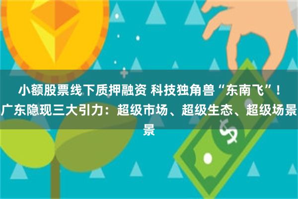 小额股票线下质押融资 科技独角兽“东南飞”！广东隐现三大引力：超级市场、超级生态、超级场景
