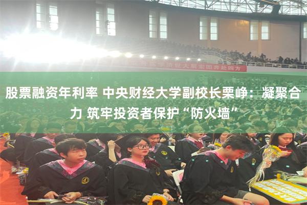 股票融资年利率 中央财经大学副校长栗峥：凝聚合力 筑牢投资者保护“防火墙”