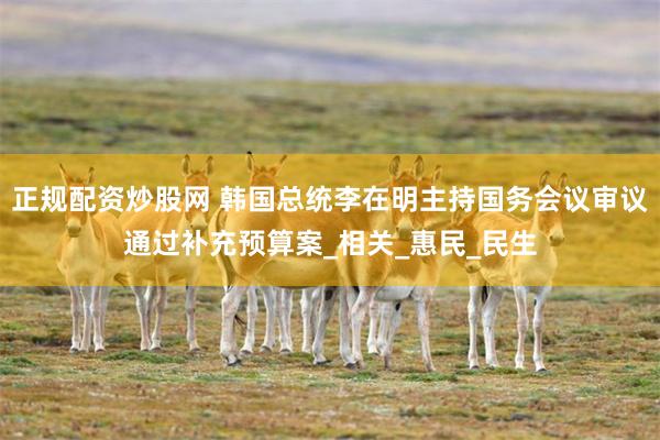 正规配资炒股网 韩国总统李在明主持国务会议审议通过补充预算案_相关_惠民_民生